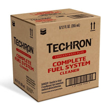 Fuel system cleaner box, brown with Techron logo and red lettering