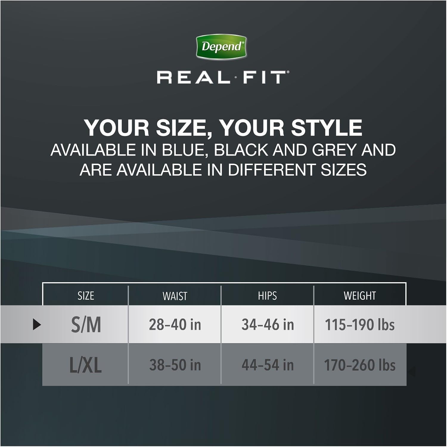 Depend Real Fit Adult Diapers, Incontinence Underwear for Men, Disposable, Maximum Absorbency, Small/Medium, Black, 56 Count (2 Packs of 28), Packaging May Vary
