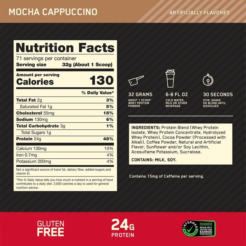 Optimum Nutrition, Gold Standard® 100% Whey Protein, Double Rich Chocolate, 1.98 lb (899 g)