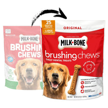 Milk-Bone brushing chews daily dental treats, original, 2-pack bags