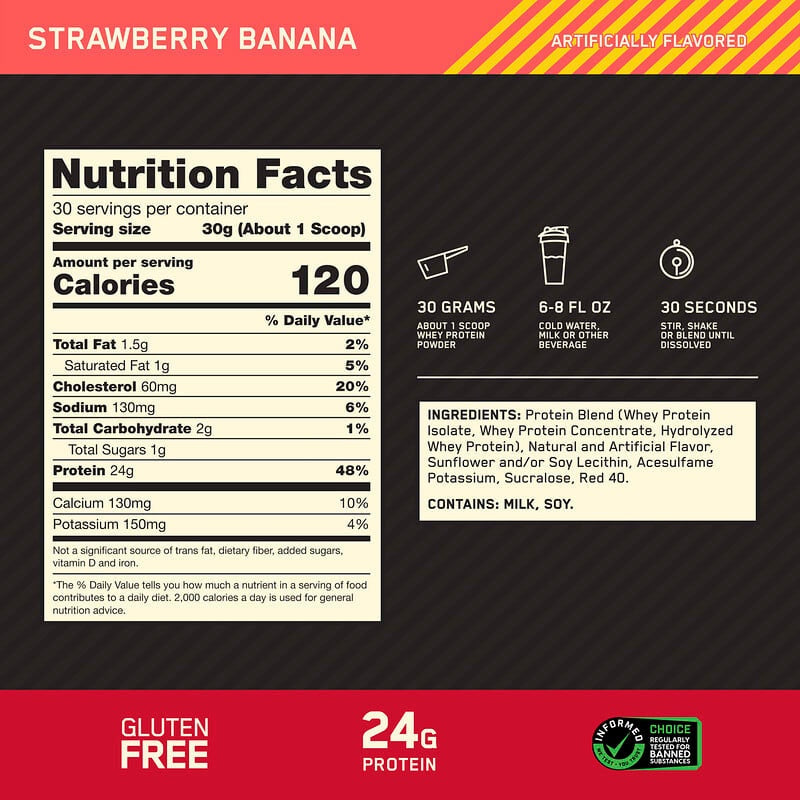 Optimum Nutrition, Gold Standard® 100% Whey Protein, Double Rich Chocolate, 1.98 lb (899 g)