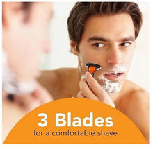 BIC Comfort 3 razor refill cartridges featuring 3 blades for a comfortable shave