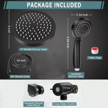 Shower head set with rainfall head, handheld sprayer, and 60 in flexible hose