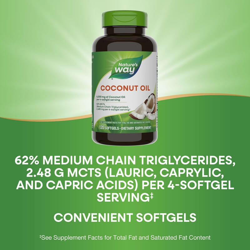 Nature's Way, Coconut Oil, 120 Softgels (1,000 mg per Softgel)