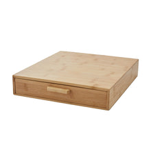 Natural bamboo coffee pod organizer with single pull drawer