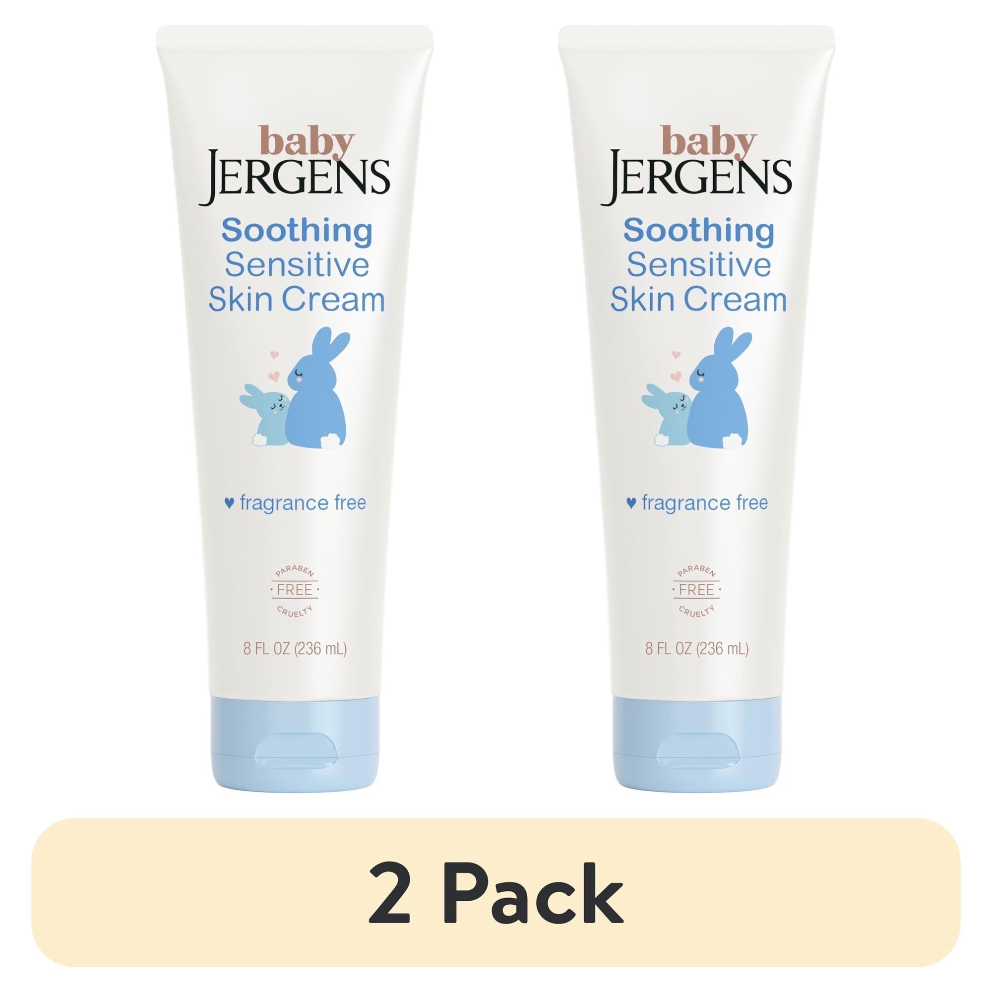 Baby Jergens Soothing Sensitive Skin Cream, Newborn Dry Skin, Fragrance-Free, 8 fl oz