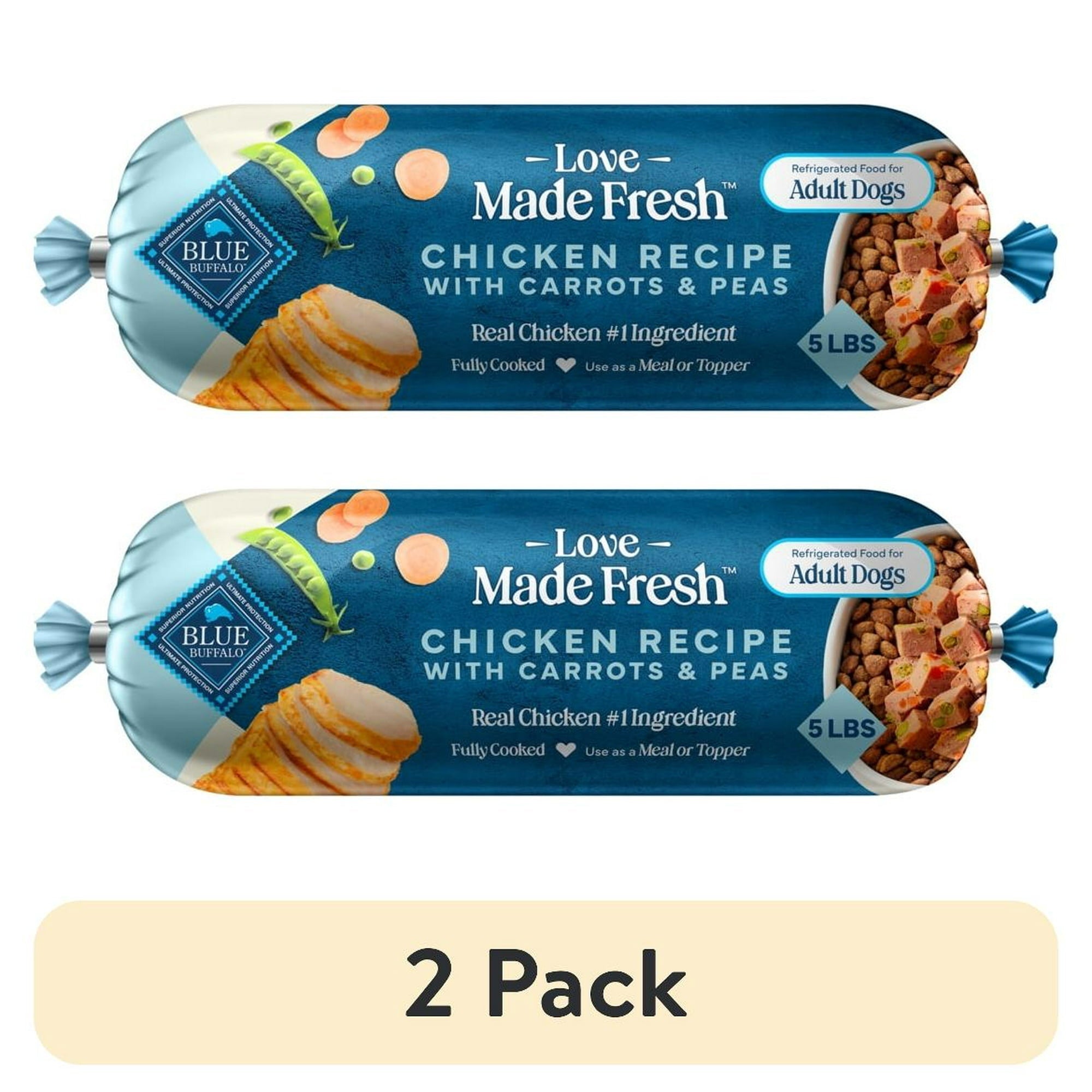 Blue Buffalo Love Made Fresh Dog Food, Refrigerated, Chicken Recipe, 5lb Roll
