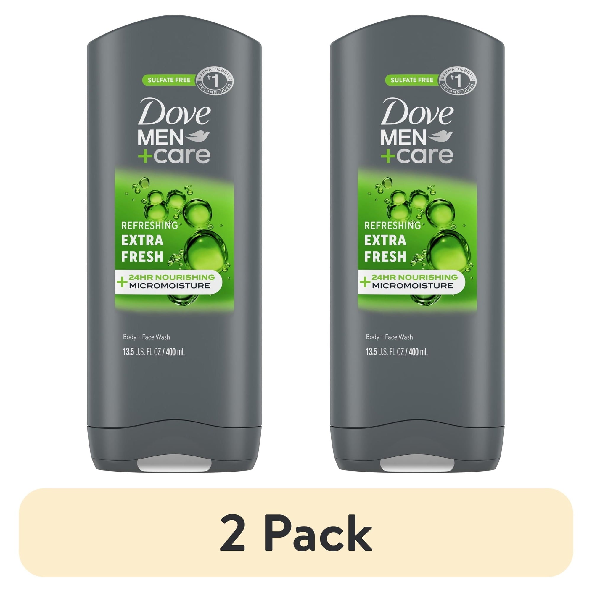 Dove Men+Care Refreshing Daily Use Face & Body Wash for Men All Skin Type, 13.5 oz