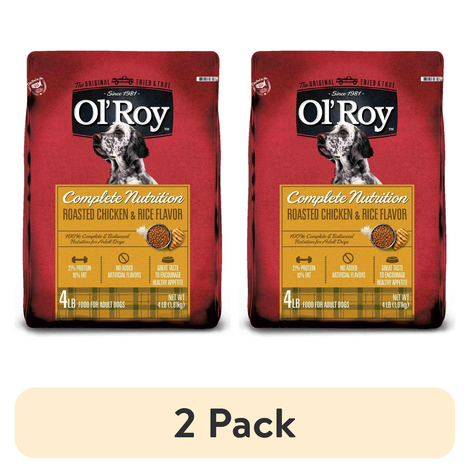 Ol' Roy Complete Nutrition roasted chicken & rice dry dog food bags, 4 lb x2 pack