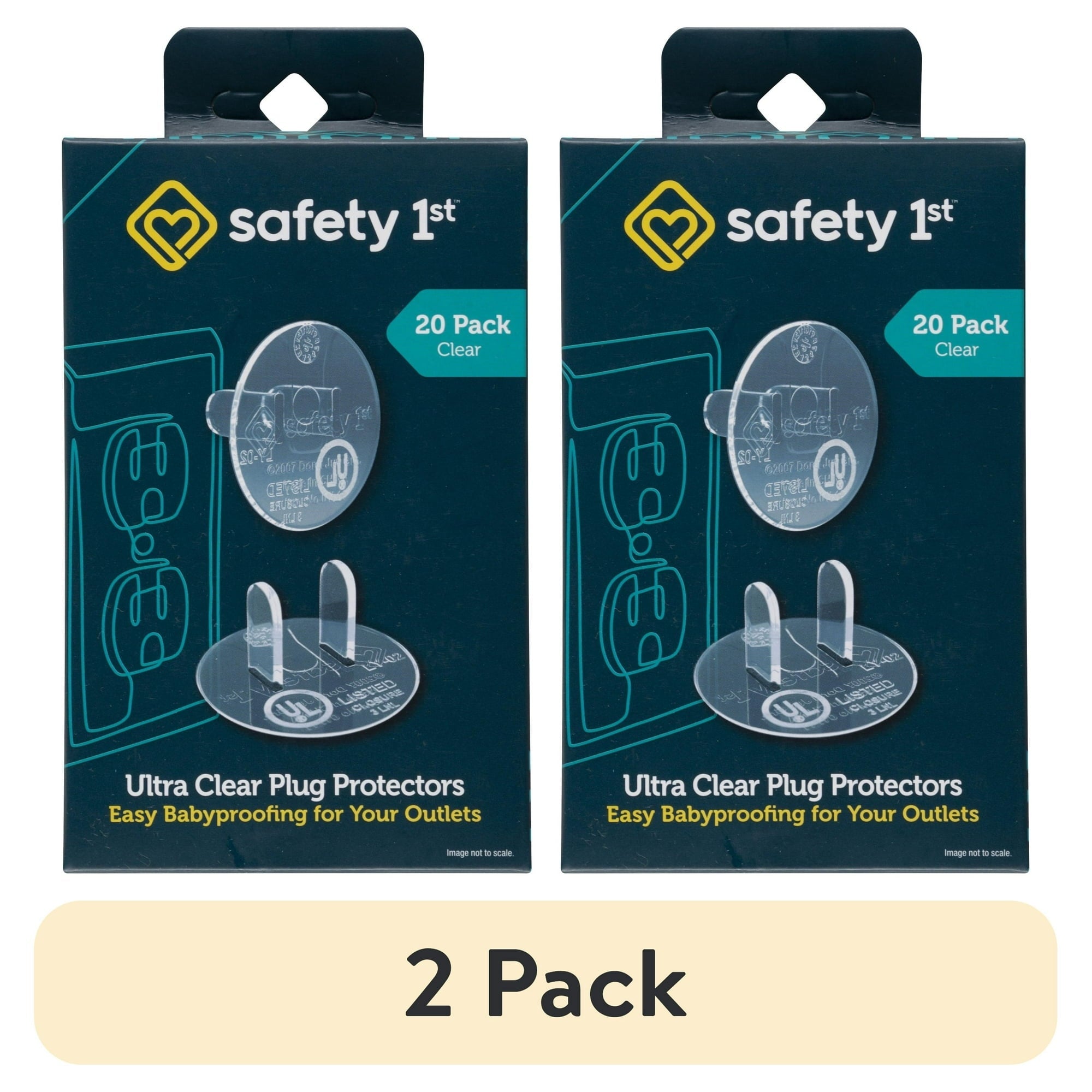 Safety 1st Ultra Clear Plug Protectors (20pk), Clear, Toddler