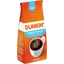 Ground coffee bag, Dunkin' French Vanilla, 12 oz, side profile