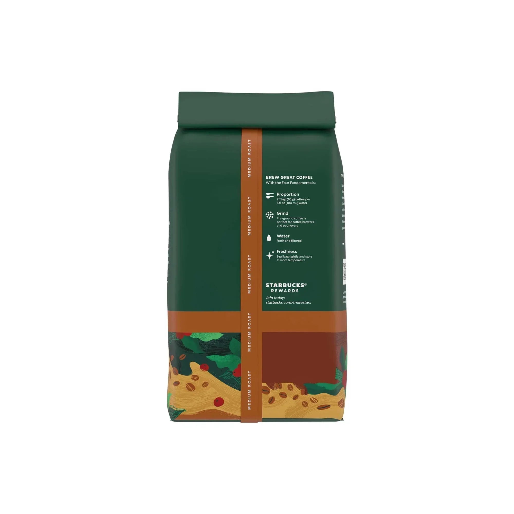 (6 pack) Starbucks House Blend, Ground Coffee, Medium Roast Hot or Iced Coffee, 18 oz