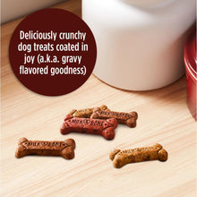 Milk-Bone Gravy Bones dog biscuits on a counter with snack pieces shown