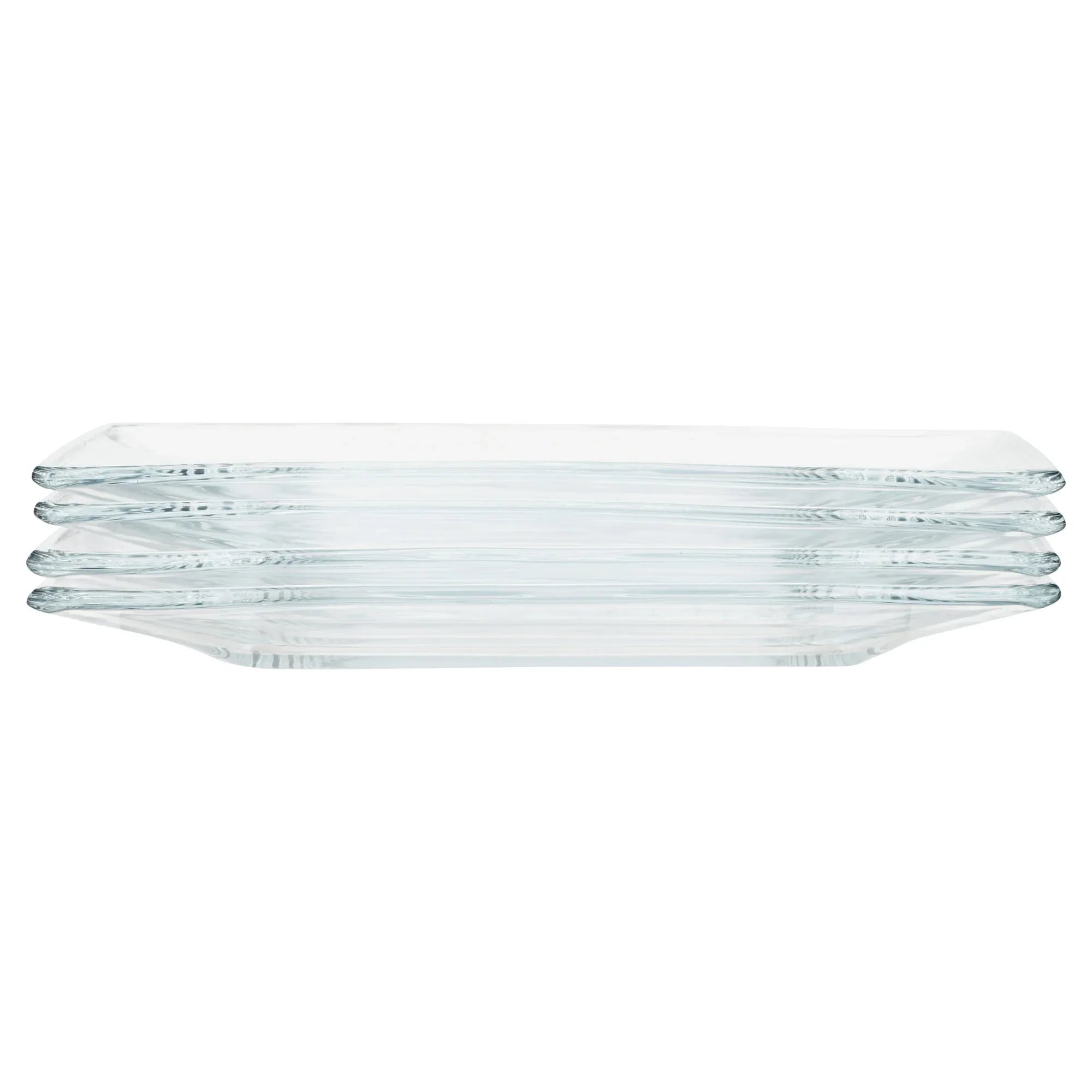 Mainstays 12-Piece Square Clear Glass Dinnerware Set