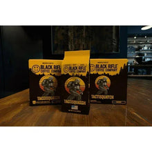 Black Rifle Coffee Company Tactisquatch dark roast ground coffee bags on display