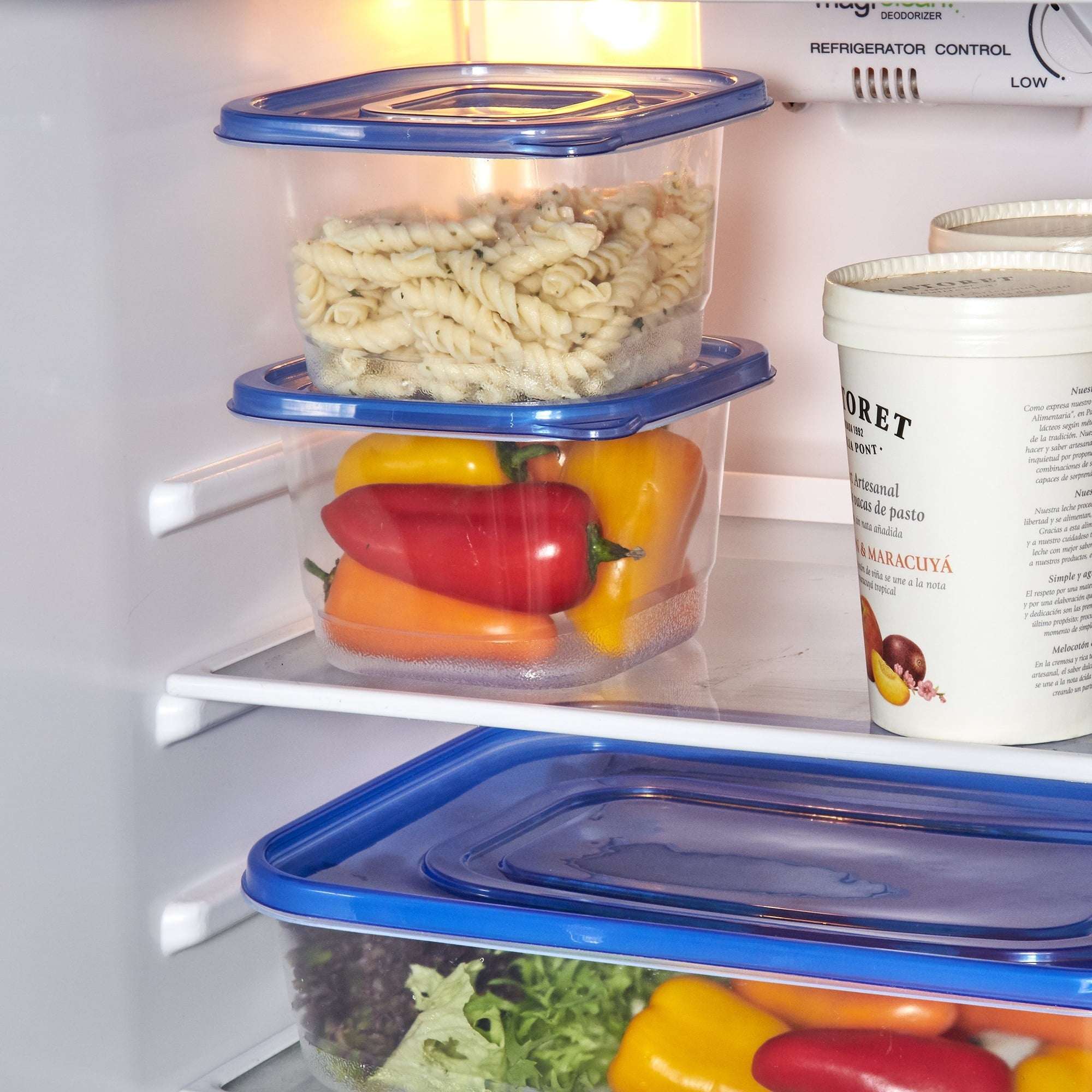 (3 pack) Mainstays 4 Pack 4.4Cup Plastic Square Food Storage Container