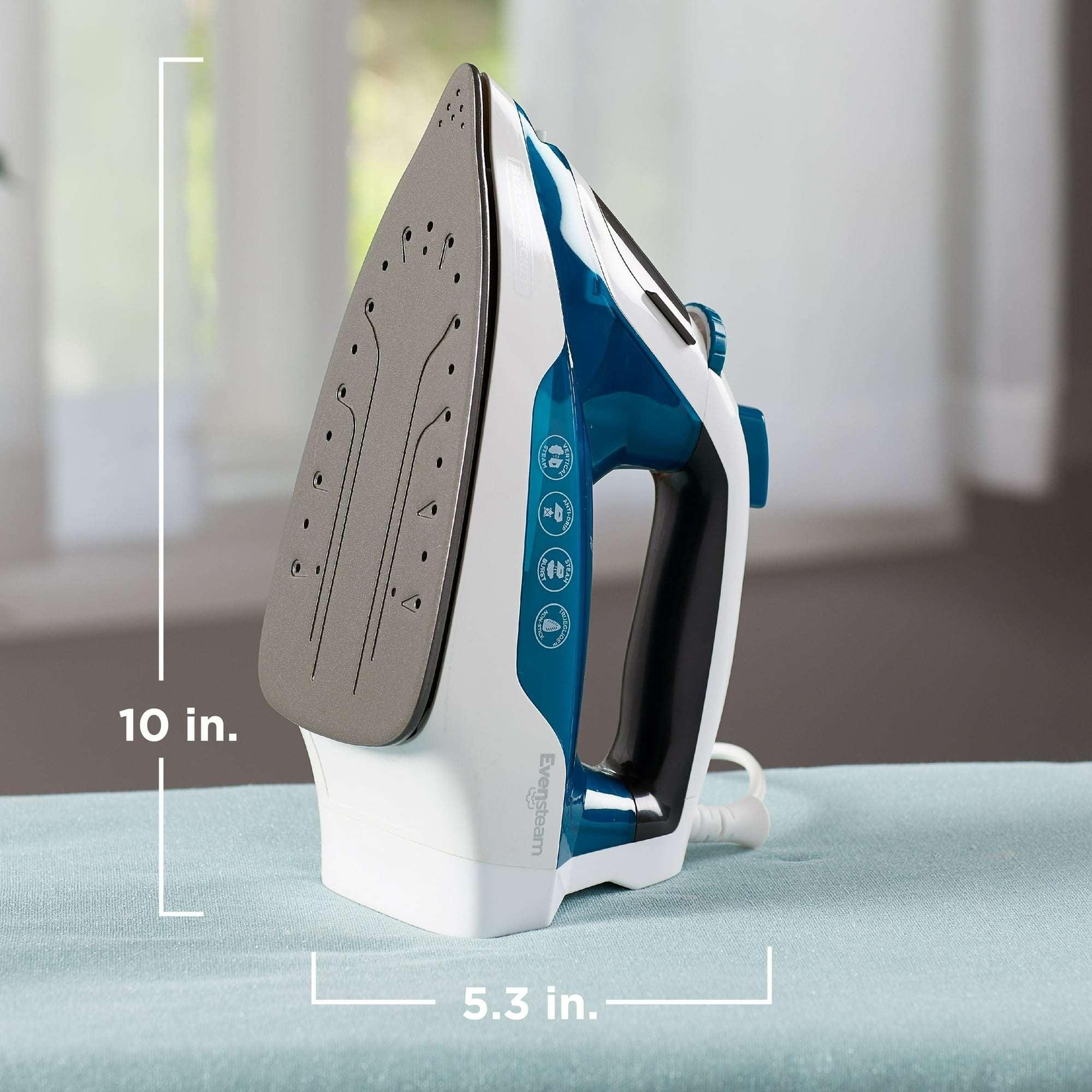 BLACK+DECKER Easy Steam Compact Iron, True-Glide Non-Stick Soleplate, Vertical Steam - USA MEGA SHOP