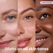 Hydrating SPF face moisturizer shown on three skin tones, untouched