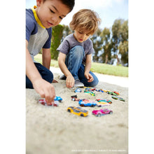 1:64 toy car set of 8 cars and trucks outdoors as kids play with cars