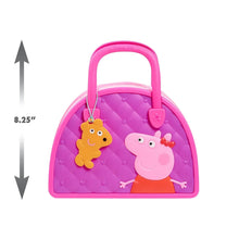 Toddler purse set with pink handle, Peppa Pig and George on purple bag