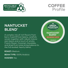 Nantucket Blend coffee profile panel for K-Cup pods, medium roast