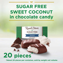 Sugar-free sweet coconut in chocolate candy bag with wrapped pieces, 20 pieces