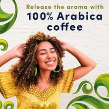 Gevalia coffee promo graphic: release the aroma with 100% Arabica coffee