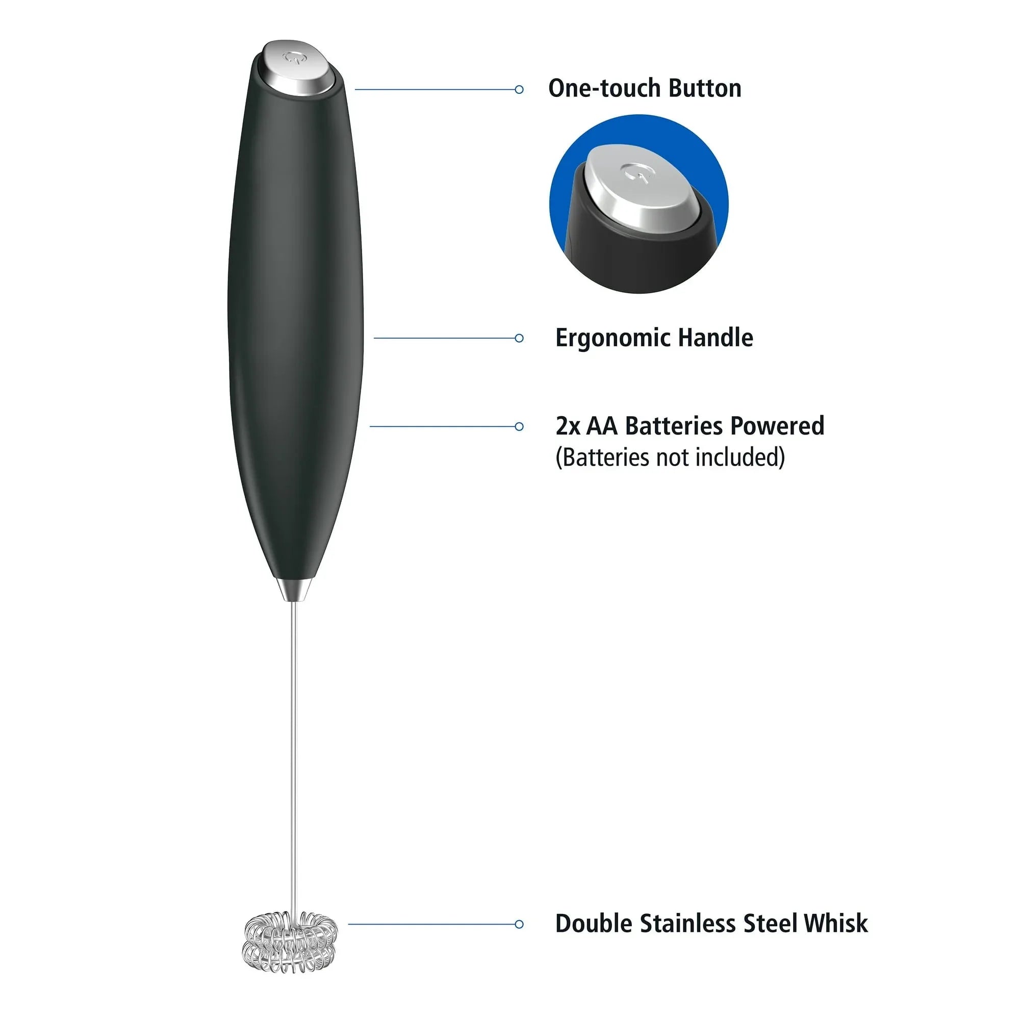 Mainstays Milk Frother, Battery-Powered Handheld Milk Frother Wand - USA MEGA SHOP