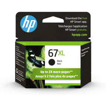 HP 67XL high-yield black ink cartridge box