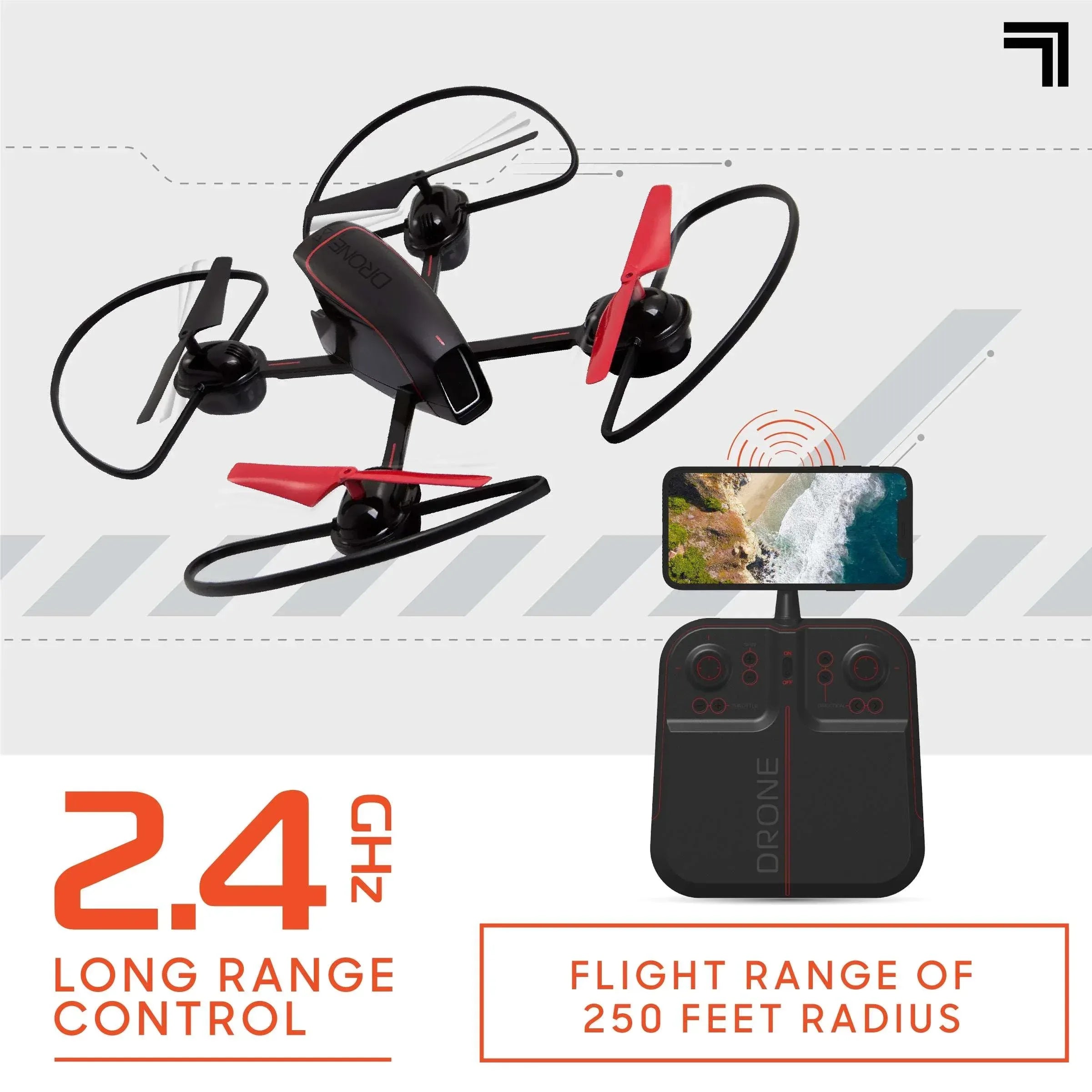 Sharper Image® 10" Mach X Drone with Streaming Camera, 2.4 GHz, Auto-Orientation Control