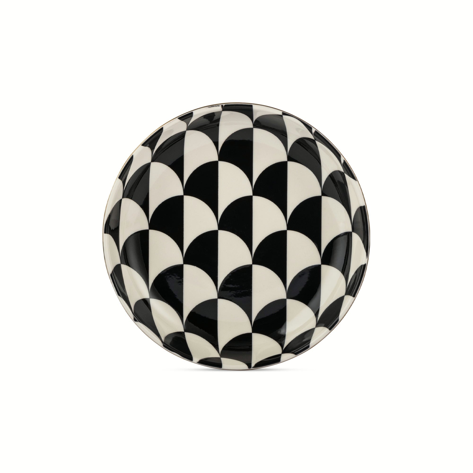 Thyme & Table Emmett 3-Piece Ceramic Nesting Low Bowl Set Black and White