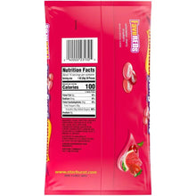 Starburst Jellybeans nutrition facts and barcode panel on back of pink candy bag