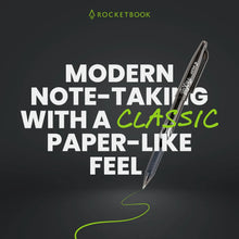 Reusable smart notebook cover with pen and classic paper-like feel message