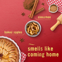Baked apples and cinnamon scent scene with pie slice and spice bowl