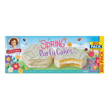 Spring Party Cakes side box view, 6 cakes, individually wrapped.