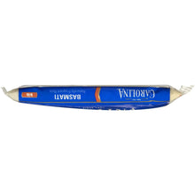 Carolina basmati rice bag, back side view in blue packaging