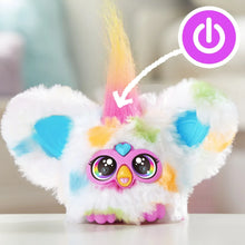 White mini electronic plush toy with pastel wings, horn, and big cartoon eyes