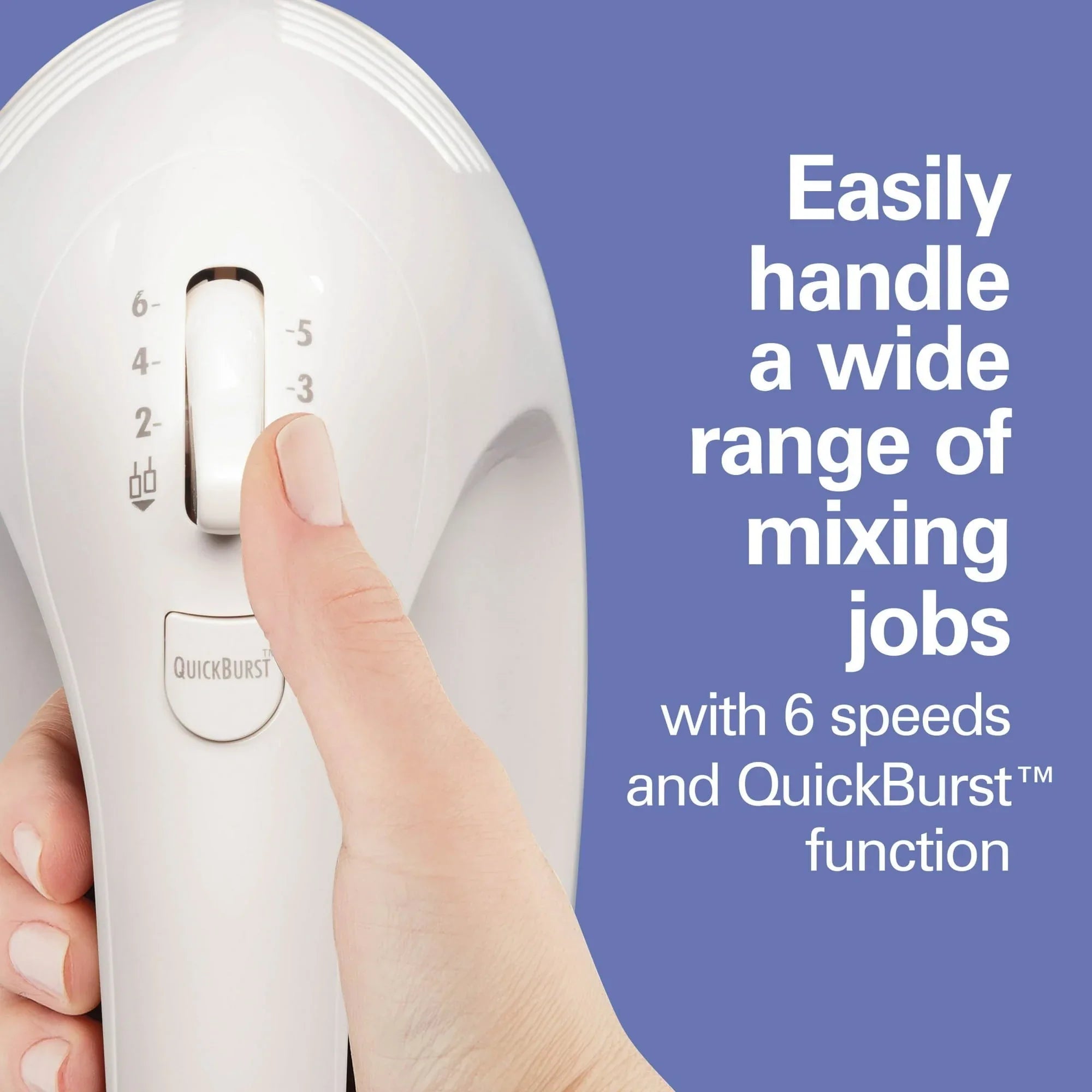 Hamilton Beach 6-Speed Electric Hand Mixer with Easy Clean Beaters, 7 Attachments & Case, Mixer for Kitchen, White - USA MEGA SHOP