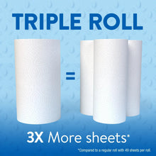 Paper towel triple-roll graphic showing three roll bundles