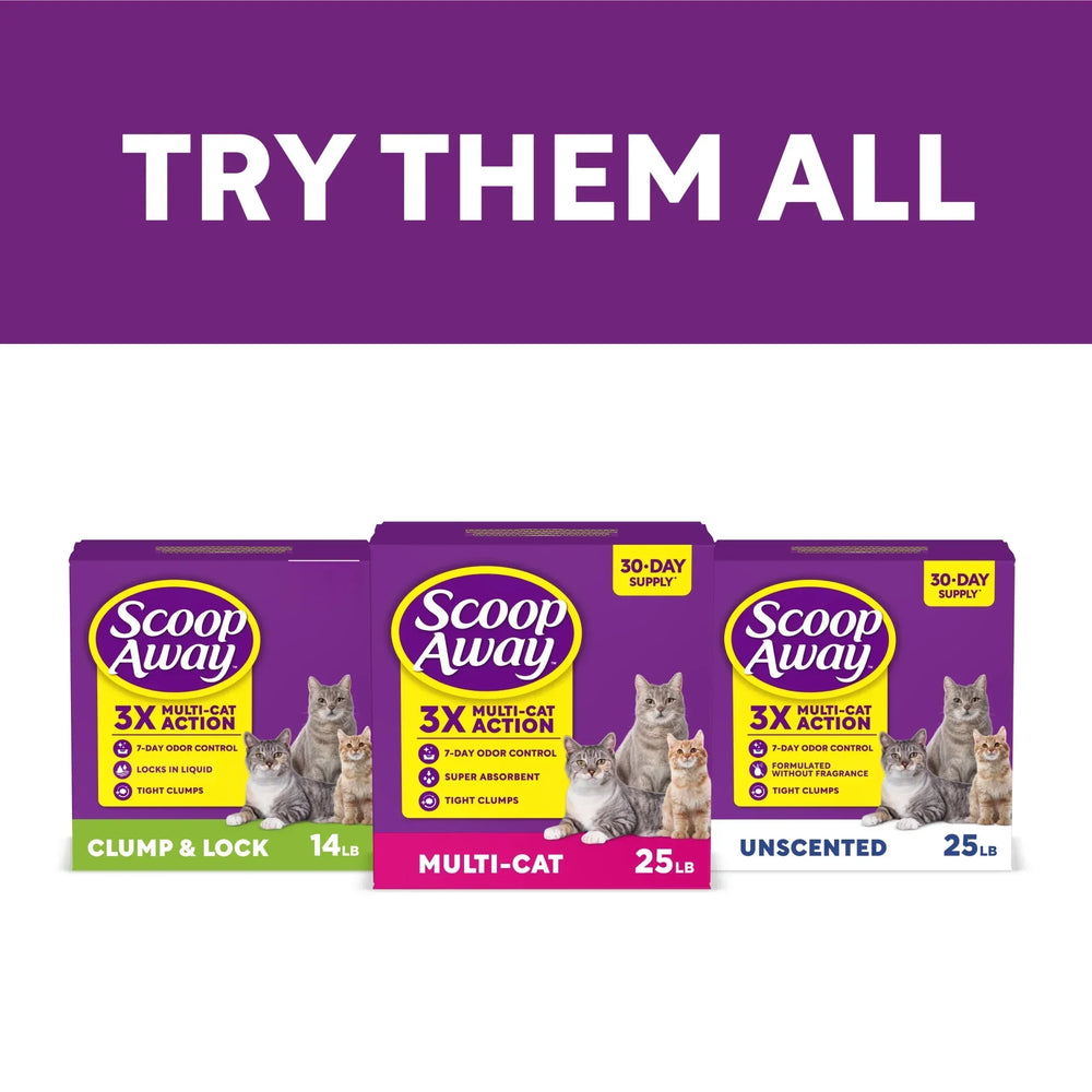 Scoop Away Multi Cat Litter With Meadow Fresh Scent, 38 lb. Box - USA MEGA SHOP
