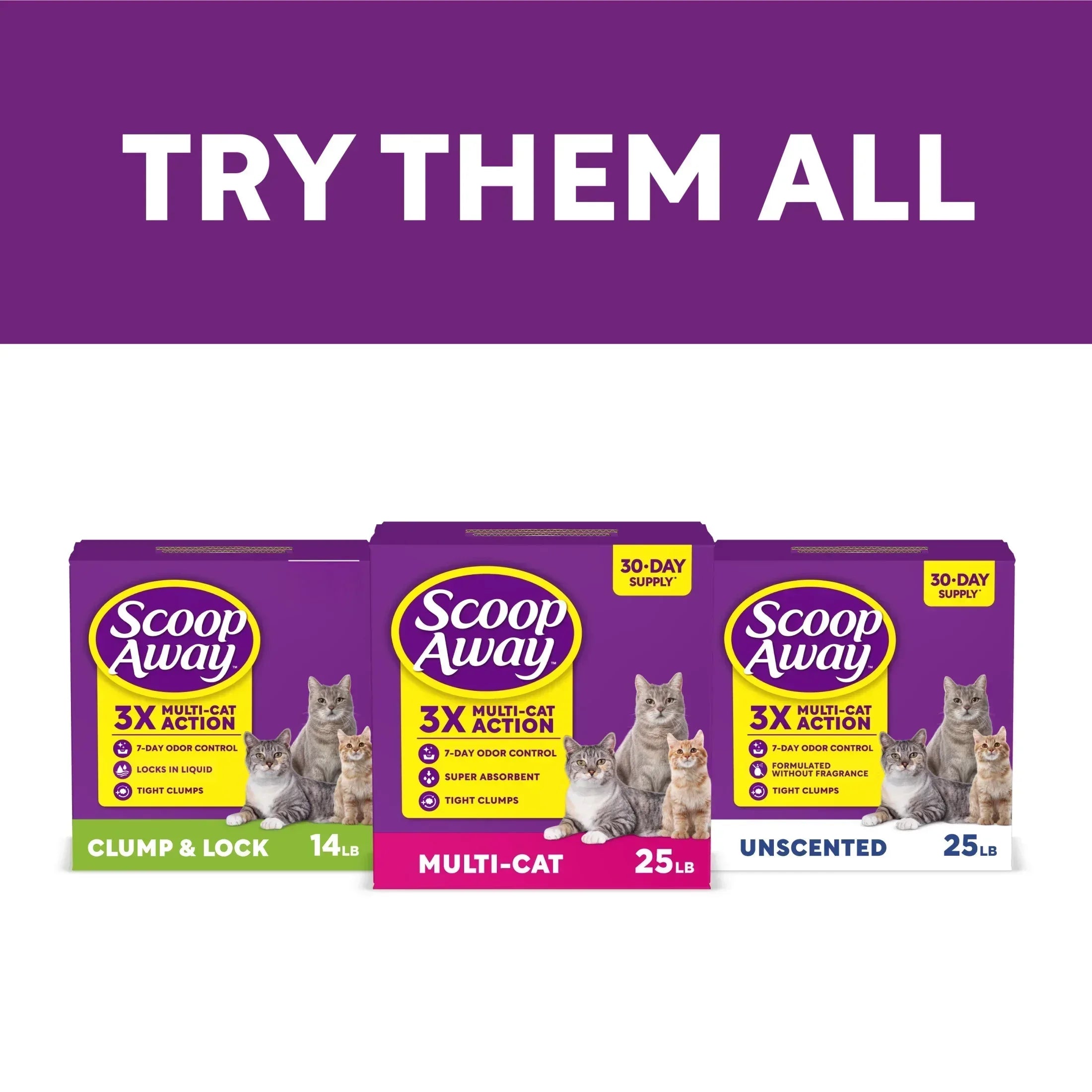Scoop Away Multi Cat Litter With Meadow Fresh Scent, 38 lb. Box