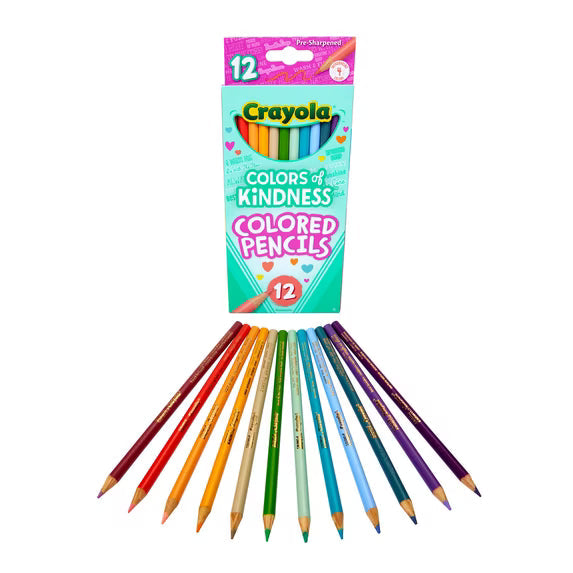 Crayola Colors of Kindness Colored Pencils, School Supplies, 12 Ct, Beginner Child