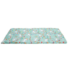 Kids rectangular sleeping bag with unicorn print, turquoise blanket style