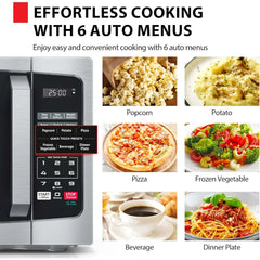 TOSHIBA 0.9 Cu Ft Microwave Oven, 6 Auto Menus, Mute Function, Child Lock, 900W, Stainless Steel - USA MEGA SHOP