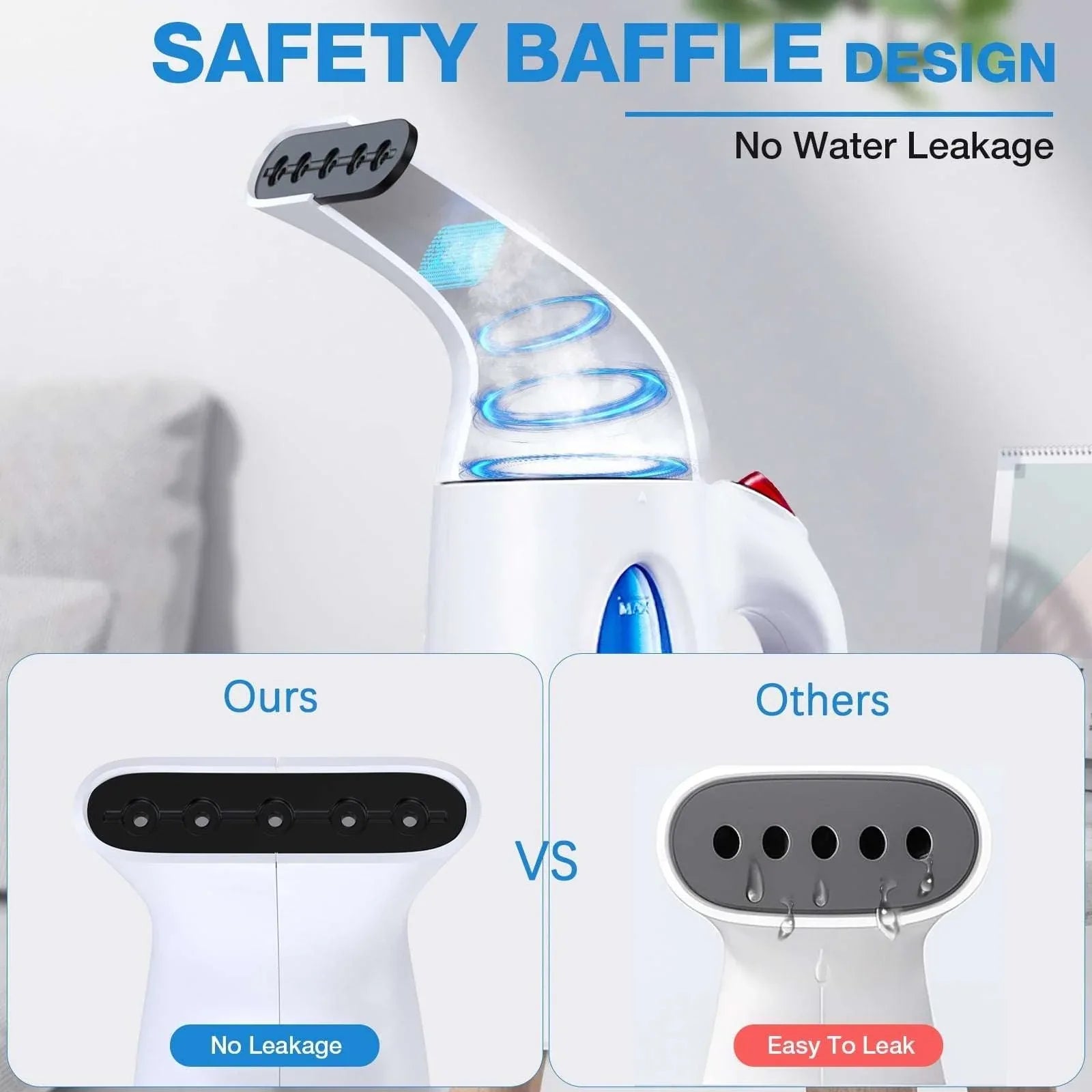 VAVSEA Steamer for Clothes, Portable Garment Steamer, Auto Shut-off Function, Wrinkles/ Steam/ Soften/ Clean/ Sterilize, White - USA MEGA SHOP