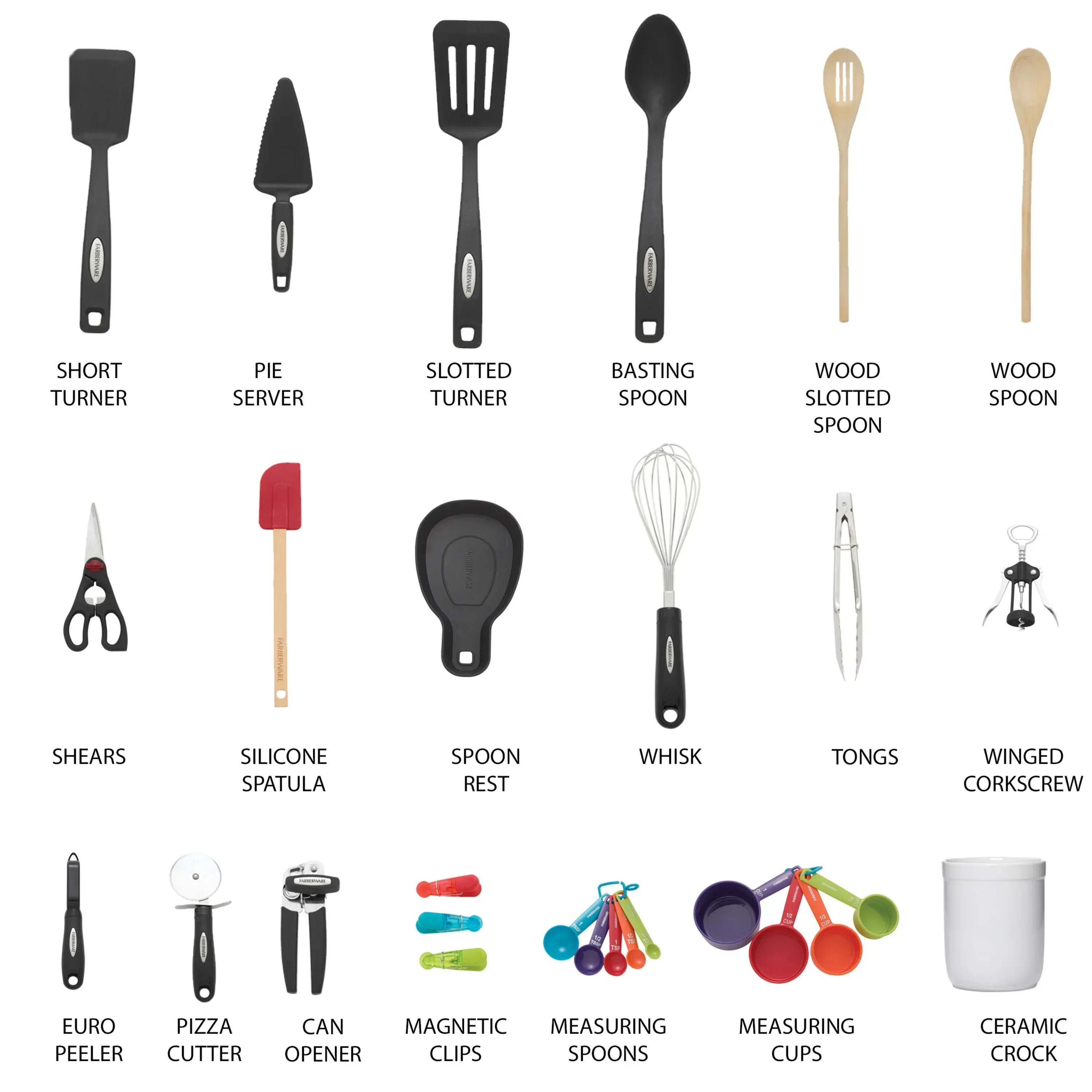 Farberware 28-Piece Kitchen Utensil & Gadget Kitchen Utensil Sets Multicolor