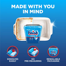 Finish Powerball dishwasher detergent Value Pack with dissolves easily, pre-measuring, re-sealable info