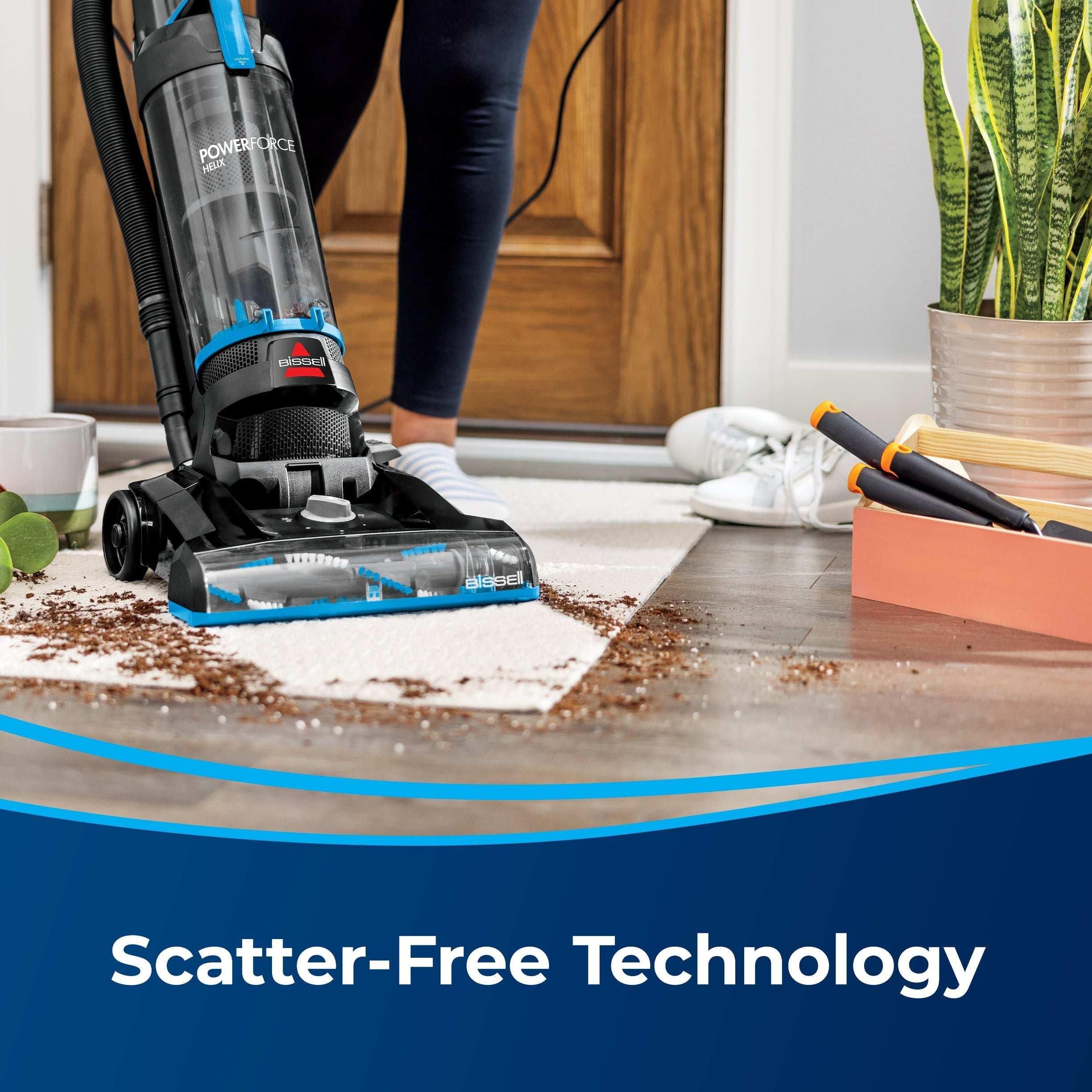 BISSELL PowerForce Helix, Bagless, Upright Vacuum, Pet Friendly, Scatter-Free Technology, Helix Dirt Separation System, Lightweight, 3313, Blue & Black