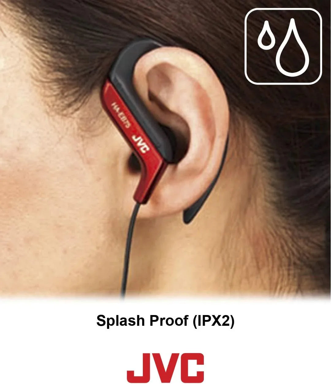 Clip Style Headphone Blue Lightweight and Comfortable Ear Clip. Splash Proof Water resistant Powerful Sound with Bass Boost JVC HAEB75BA