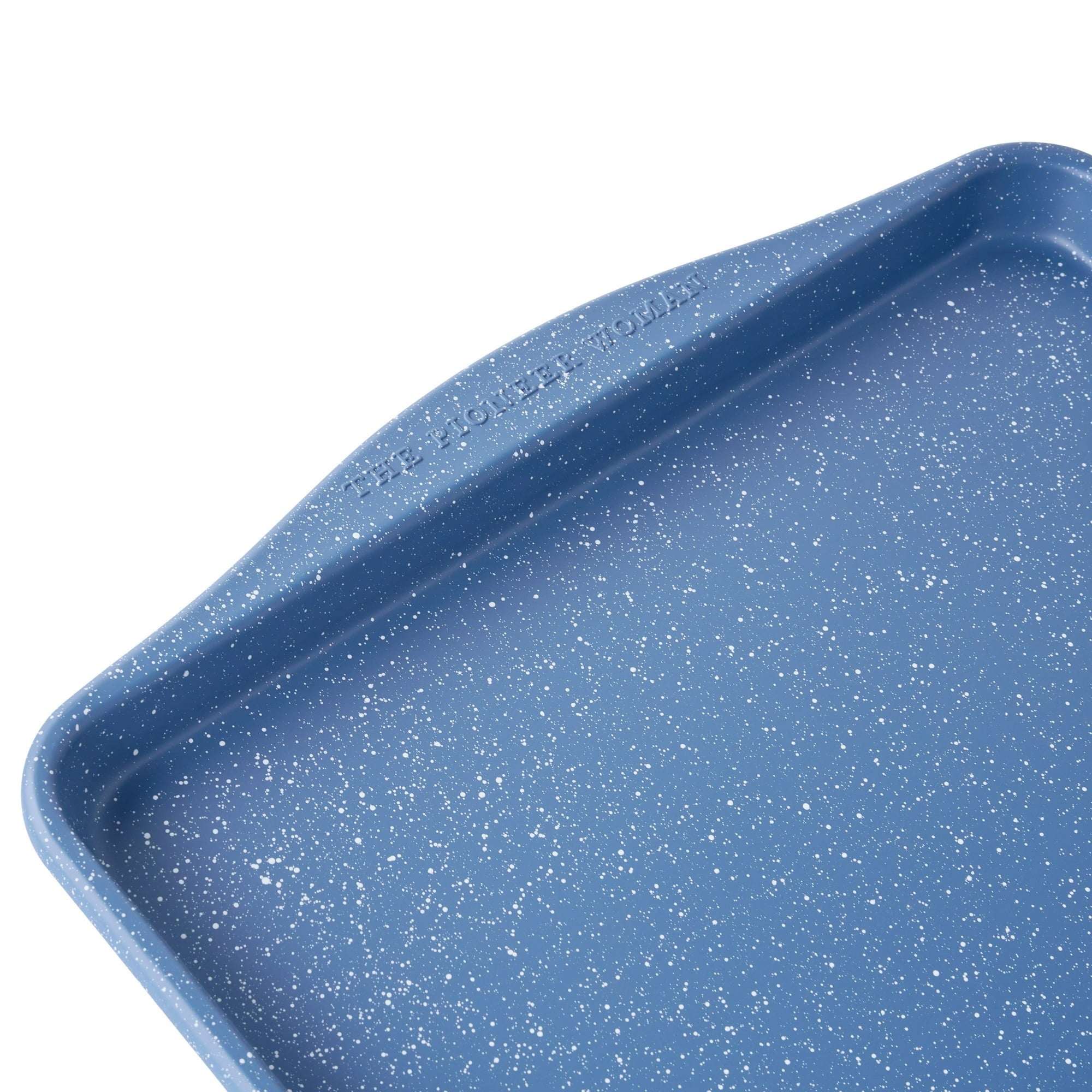 The Pioneer Woman 7-Piece Aluminized Steel Bakeware Set, Nonstick, Blue Speckle